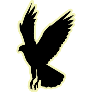 Hawk Flying Yellow Sticker