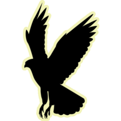 Hawk Flying Yellow Sticker