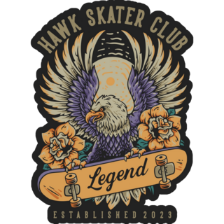 Hawk Skater Club Sticker