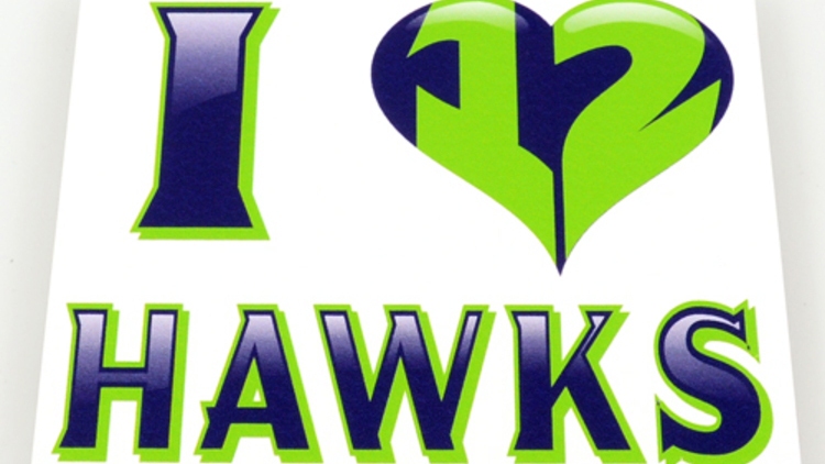 Hawks 12th Man Custom Rectangle Stickers