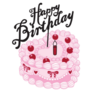 Hbd Cherry Cake Sticker
