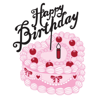 Hbd Cherry Cake Sticker