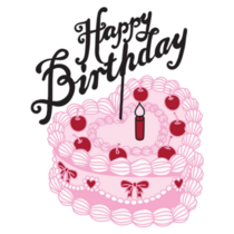 Hbd Cherry Cake Sticker