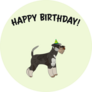 HBD Schnauzer Sticker