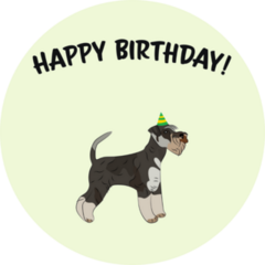 HBD Schnauzer Sticker
