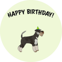 HBD Schnauzer Sticker