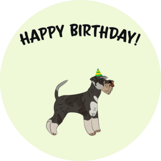 HBD Schnauzer Sticker