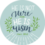 He Is Not Here He Is Risen Bible Quote On Blue Sticker