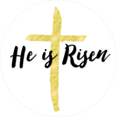 He Is Risen Golden Christian Cross Sticker