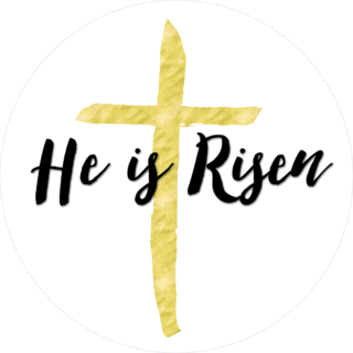 He Is Risen Golden Christian Cross Sticker