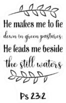 He Makes Me To Lie Down In Green Pastures Quote Sticker