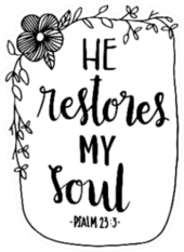 He Restores My Soul Quote Illustration Sticker