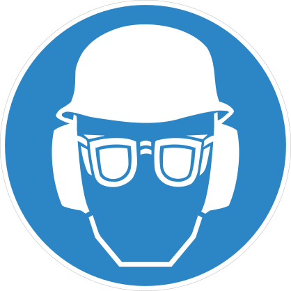 Head, Ear And Eye Protection Sign Sticker