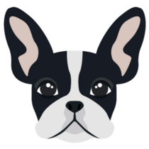 Head French Bulldog Black Sticker