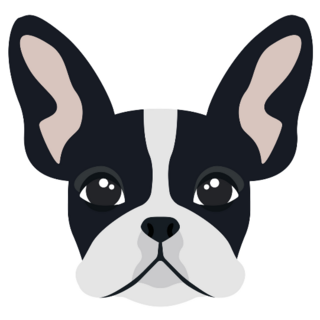 Head French Bulldog Black Sticker
