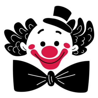 Head Of A Clown In Black Sticker