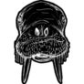 Head Of A Walrus On Black Sticker