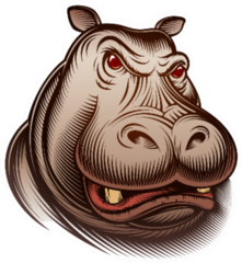 Head Of An Animal Hippo Sticker