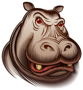 Head Of An Animal Hippo Sticker