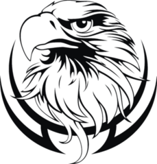 Head Of An Eagle In The Form Of The Stylized Tattoo Sticker