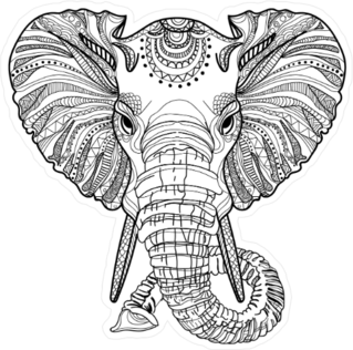 Head Of An Elephant Sticker