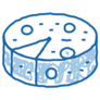 Head Of Cheese Blue Sketch Icon Sticker