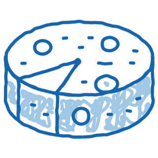 Head Of Cheese Blue Sketch Icon Sticker