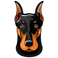 Head Of Doberman Sticker