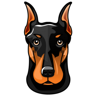 Head Of Doberman Sticker