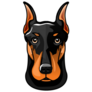 Head Of Doberman Sticker