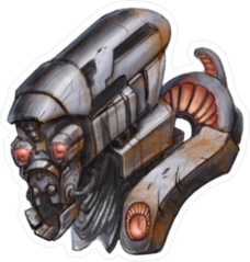 Head Of Old Anime Robot Sticker