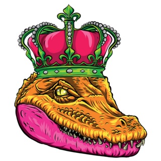 Head Of Queen Crocodile Illustration Sticker
