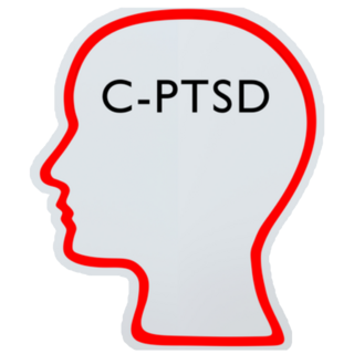 Head Silhouette Containing The Text C-ptsd Sticker