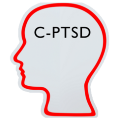 Head Silhouette Containing The Text C-ptsd Sticker