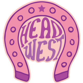 Head West Retro Horseshoe Sticker