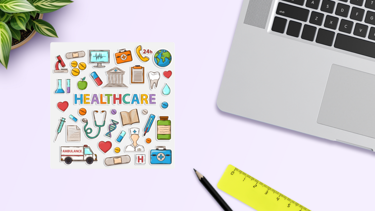 Healthcare Sticker Sheet on a Desk (New) example