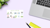 Healthy Daily Routine Sticker Sheet on a Desk (New) example