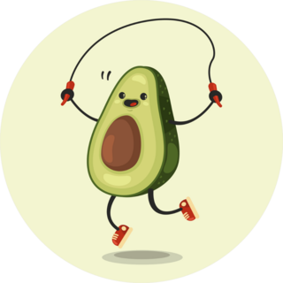 Healthy Jump Roping Avocado Sticker