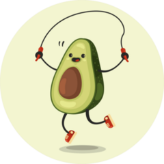 Healthy Jump Roping Avocado Sticker