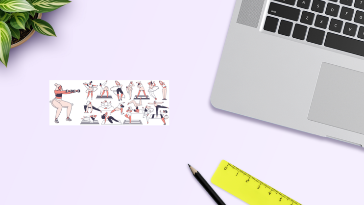 Healthy Lifestyle Sticker Sheet on a Desk (New) example