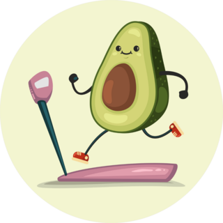 Healthy Running Avocado Sticker