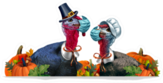 Healthy Thanksgiving Banner Turkeys In Masks Sticker