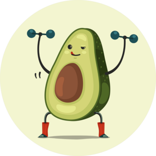 Healthy Weight Lifting Avocado Sticker