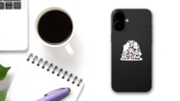 Heap Of Cartoon Pandas Stickers on a Phone (New) example