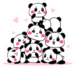 Heap Of Cartoon Pandas Stickers
