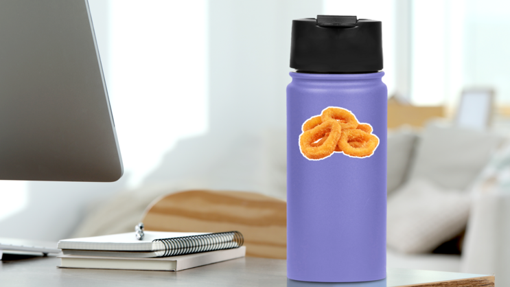 Heap Of Deep Fried Squid Sticker on a Water Bottle (New) example