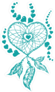 Heart and Feather Dream Catcher Sticker