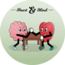 Heart And Mind Are Arm Wrestling Cartoon Sticker