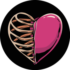 Heart And Skeleton Illustration Love Sticker