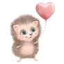 Heart Balloon Hedgehog Sticker